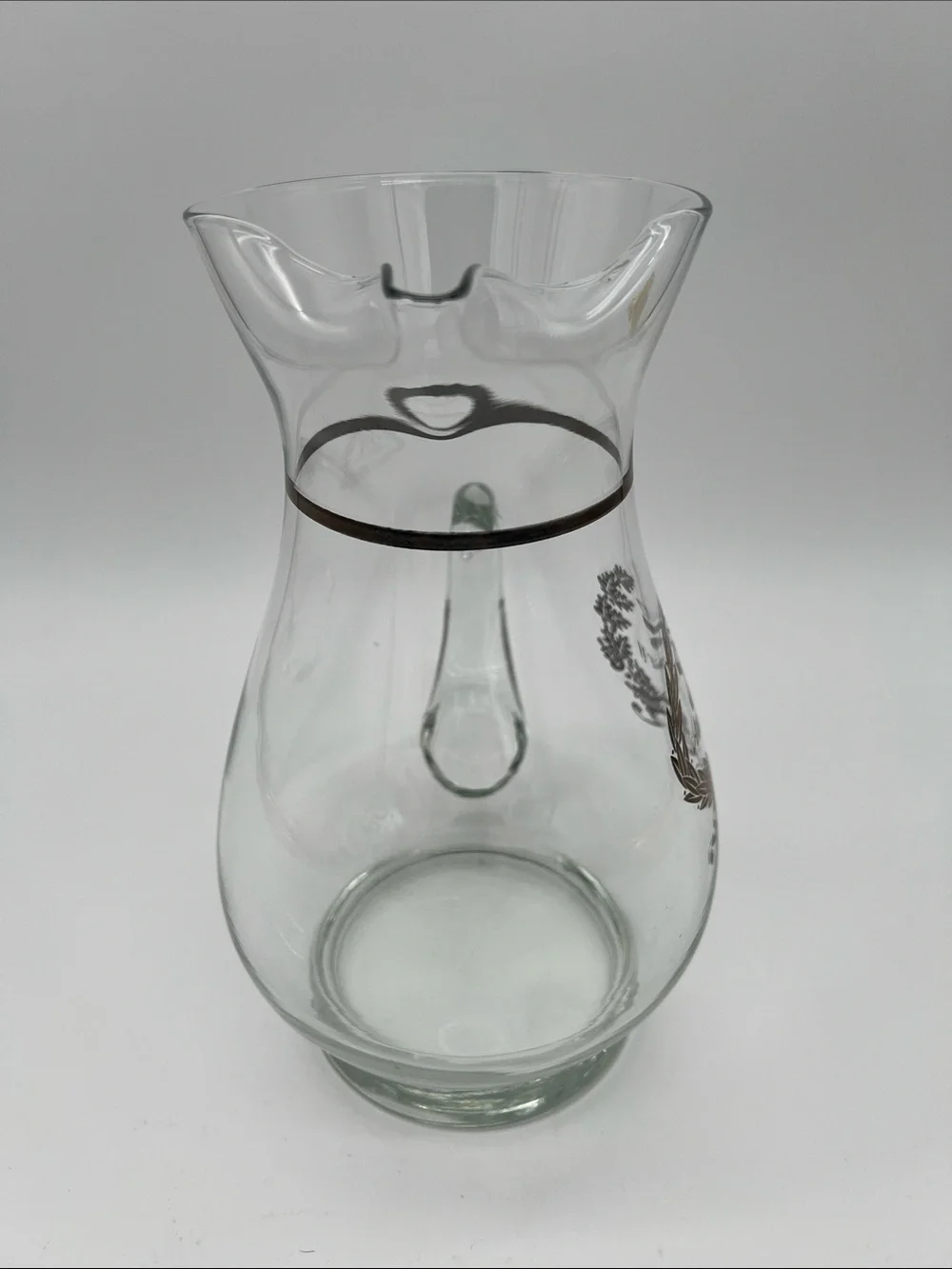 Vintage West Virginia Glass Co. 25th Silver Anniversary Hand-blown Glass Pitcher